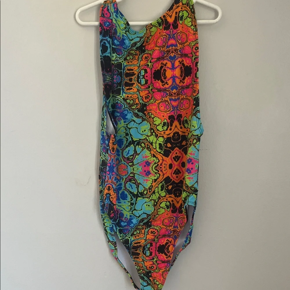 Freedom Rave Wear Colorful Patterned leotard.